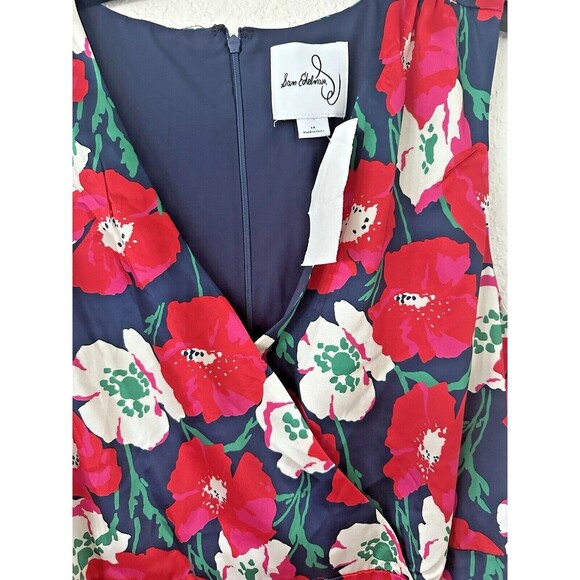 Sam Edelman Women's Sleeveless V Neck Midi Dress Floral Colorful Red Pink 14 - Picture 9 of 14